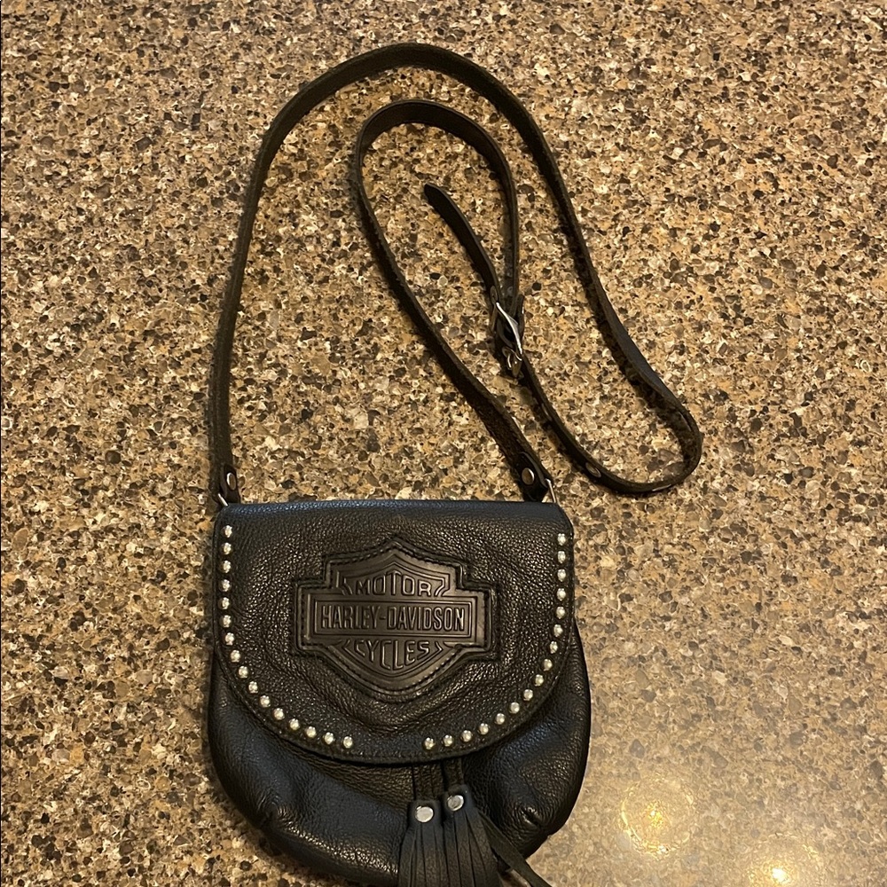 Harley-Davidson Black Studded Leather Satchel